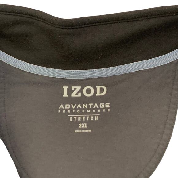 Izod Mens Black Shirt Advantage Performance Stretch Size 2XL Pullover 1/4 Zip - Picture 4 of 15
